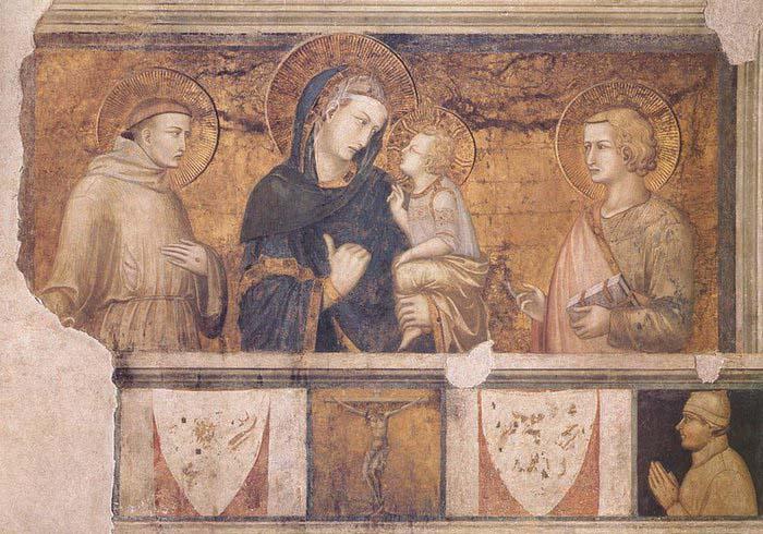 Ambrogio Lorenzetti Madonna with St Francis and St John the Evangelist oil painting image